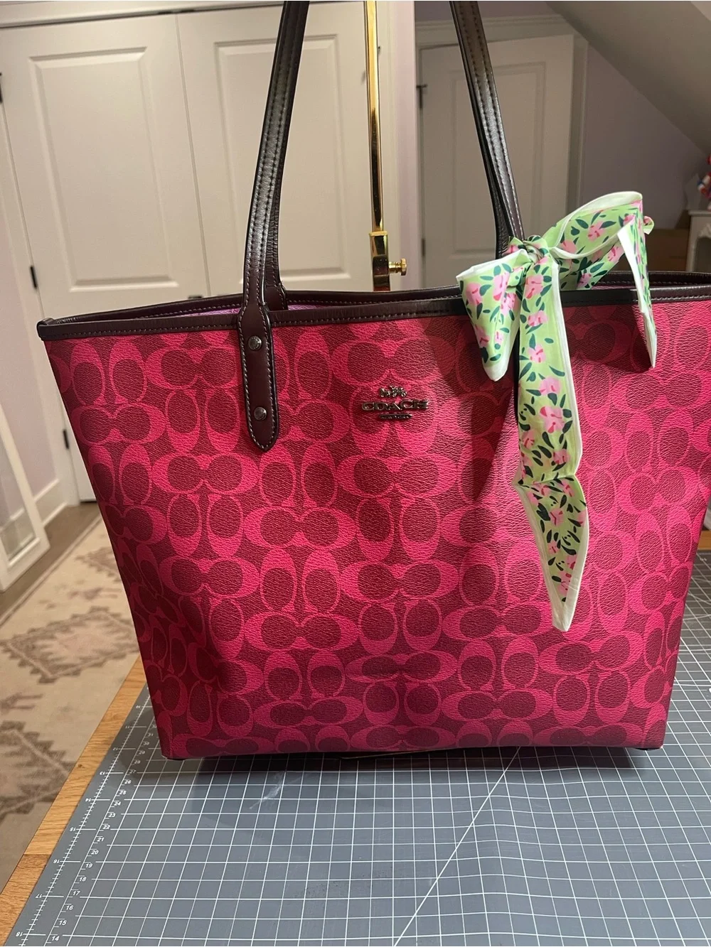 Coach Color Block Reversible City Tote Handbag